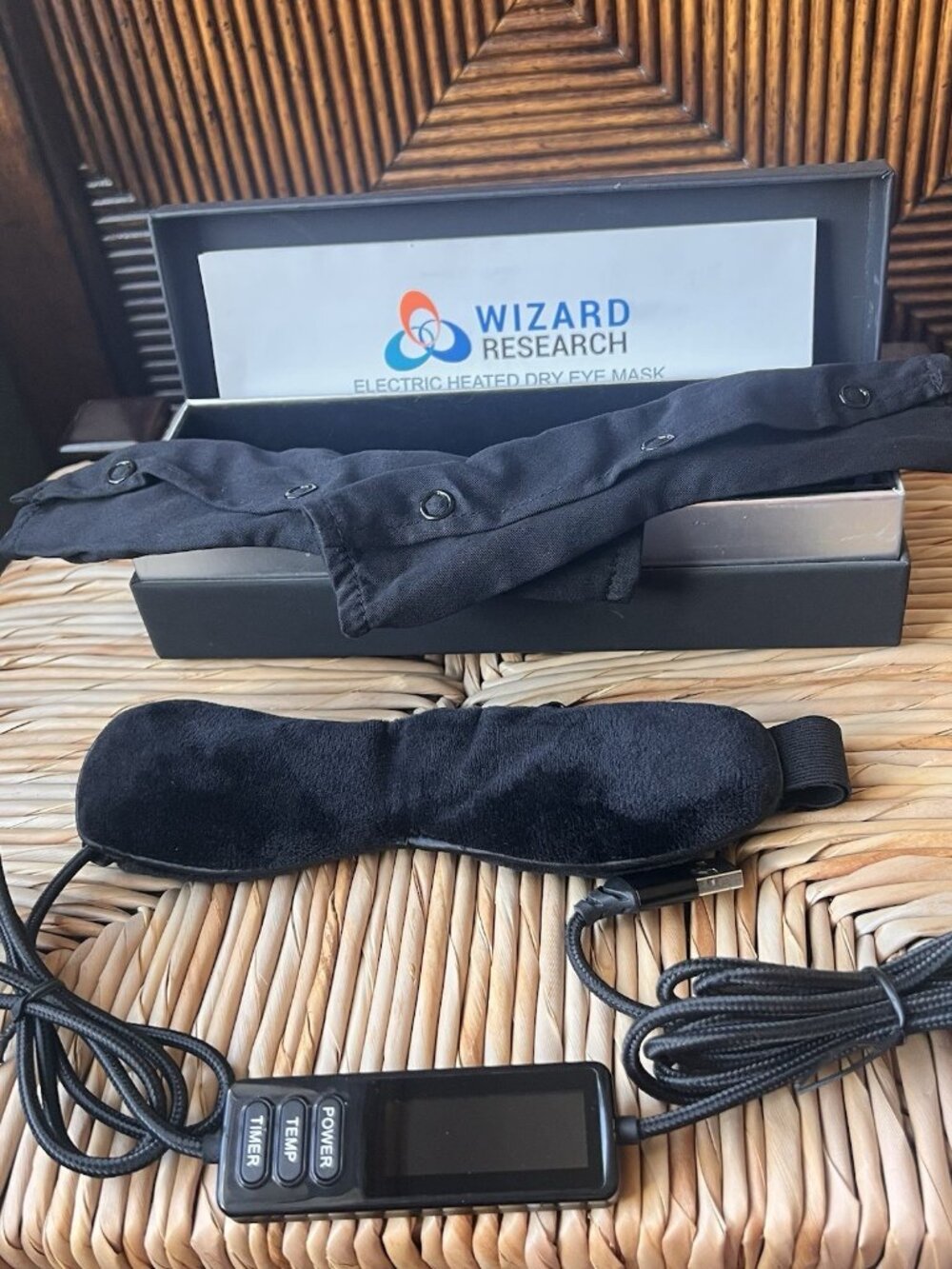 Wizard Research Laboratories Electric Heated Dry Eye Mask NEVER USED + 2 Covers